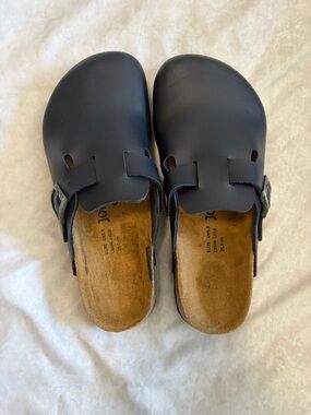 Joe N Joyce Amsterdam Clogs in Navy with Cork Footbed Size 38 Women 8